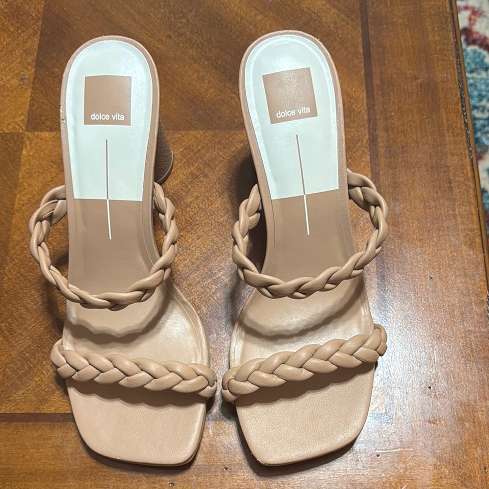 Dolce Vita Tan Braided Leather Sandals